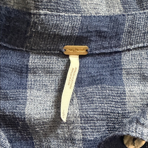 Free People Blue Plaid Sleeveless Top - Picture 2 of 10